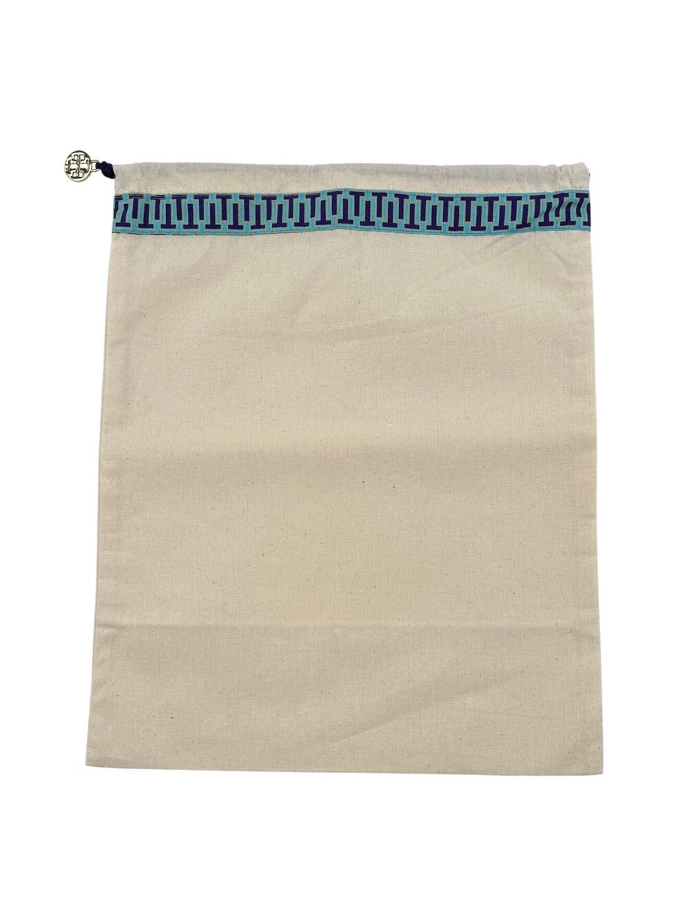 Tory Burch Canvas Dust Bag Travel Storage Pouch 12x15 Logo Drawstring